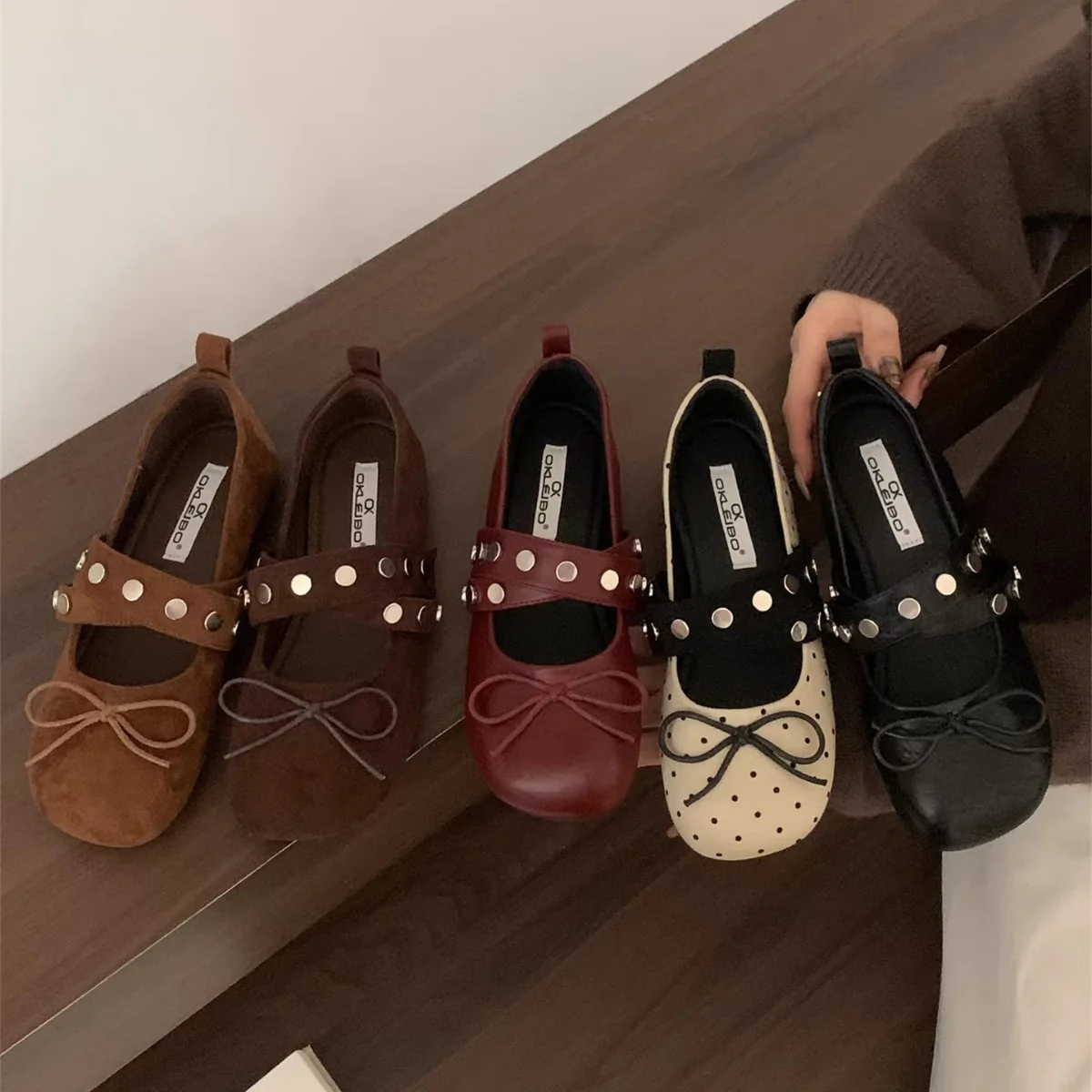 Damen Ballerinas mit verspieltem Schleifen-Design und modischem Riemen Heidi Mode - Image 2
