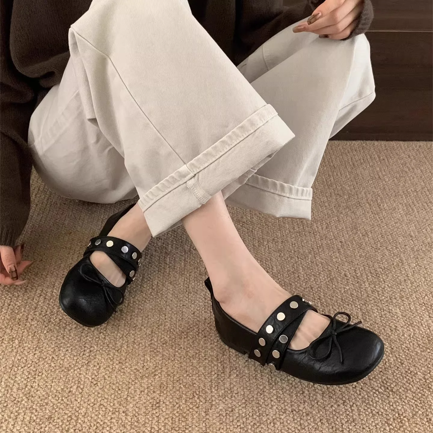 Damen Ballerinas mit verspieltem Schleifen-Design und modischem Riemen Heidi Mode - Image 3