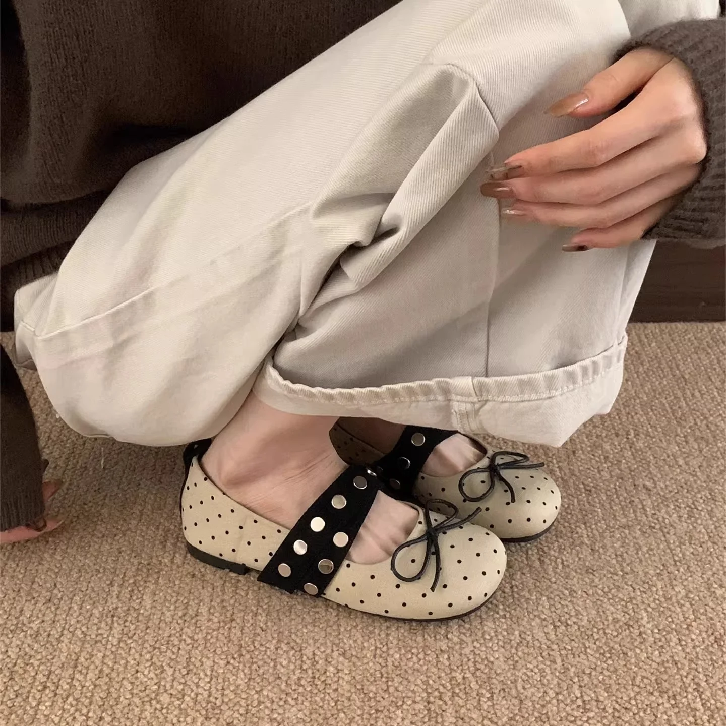 Damen Ballerinas mit verspieltem Schleifen-Design und modischem Riemen Heidi Mode - Image 4