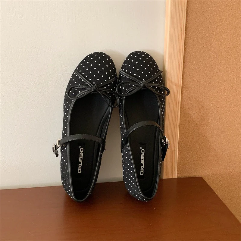 Damen Ballerinas mit verstellbarem Riemen und dekorativem Schleifenakzent Heidi Mode - Image 9