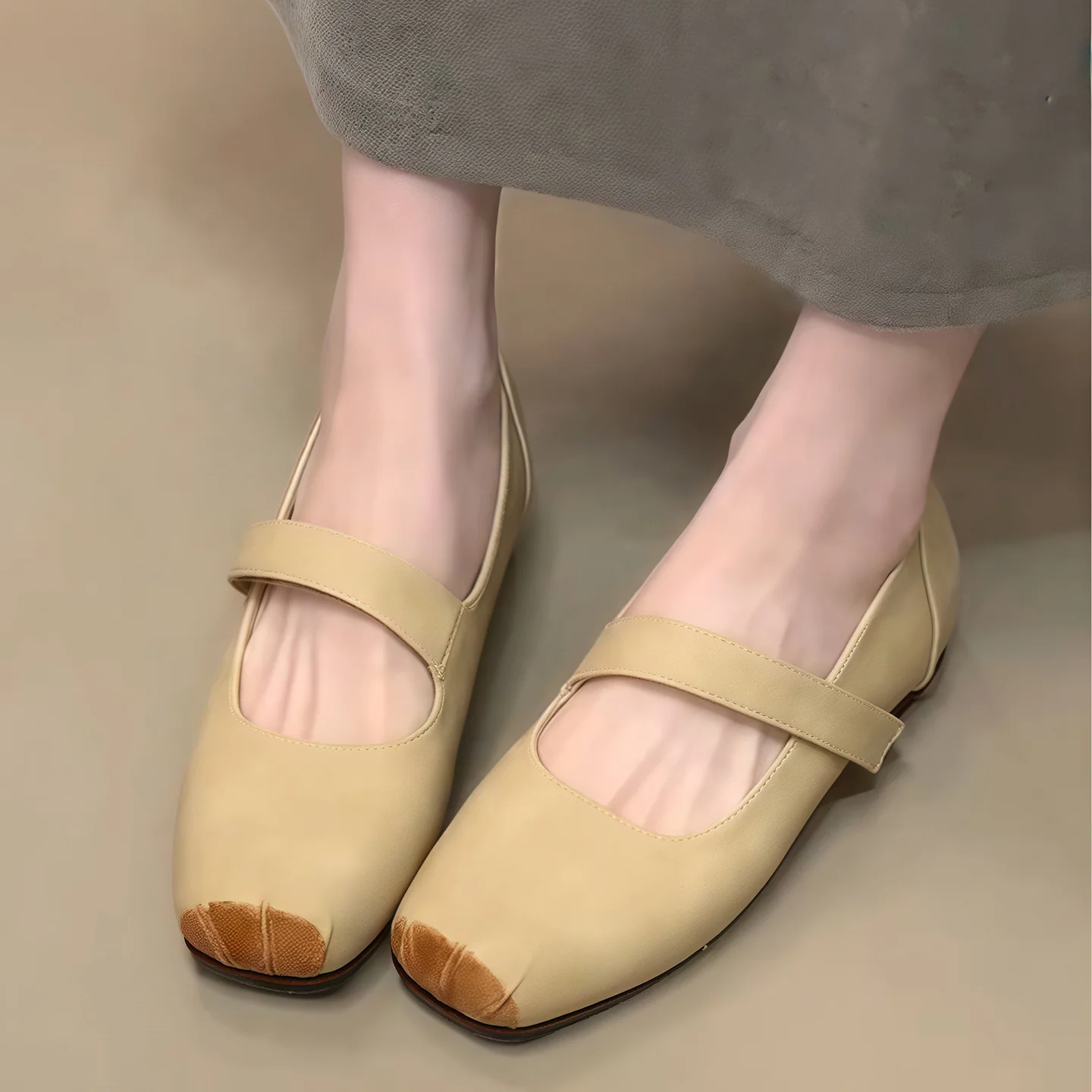 Damen Ballerinas mit verstellbarem Riemen und flexiblem Komfortfußbett Heidi Mode - Image 3