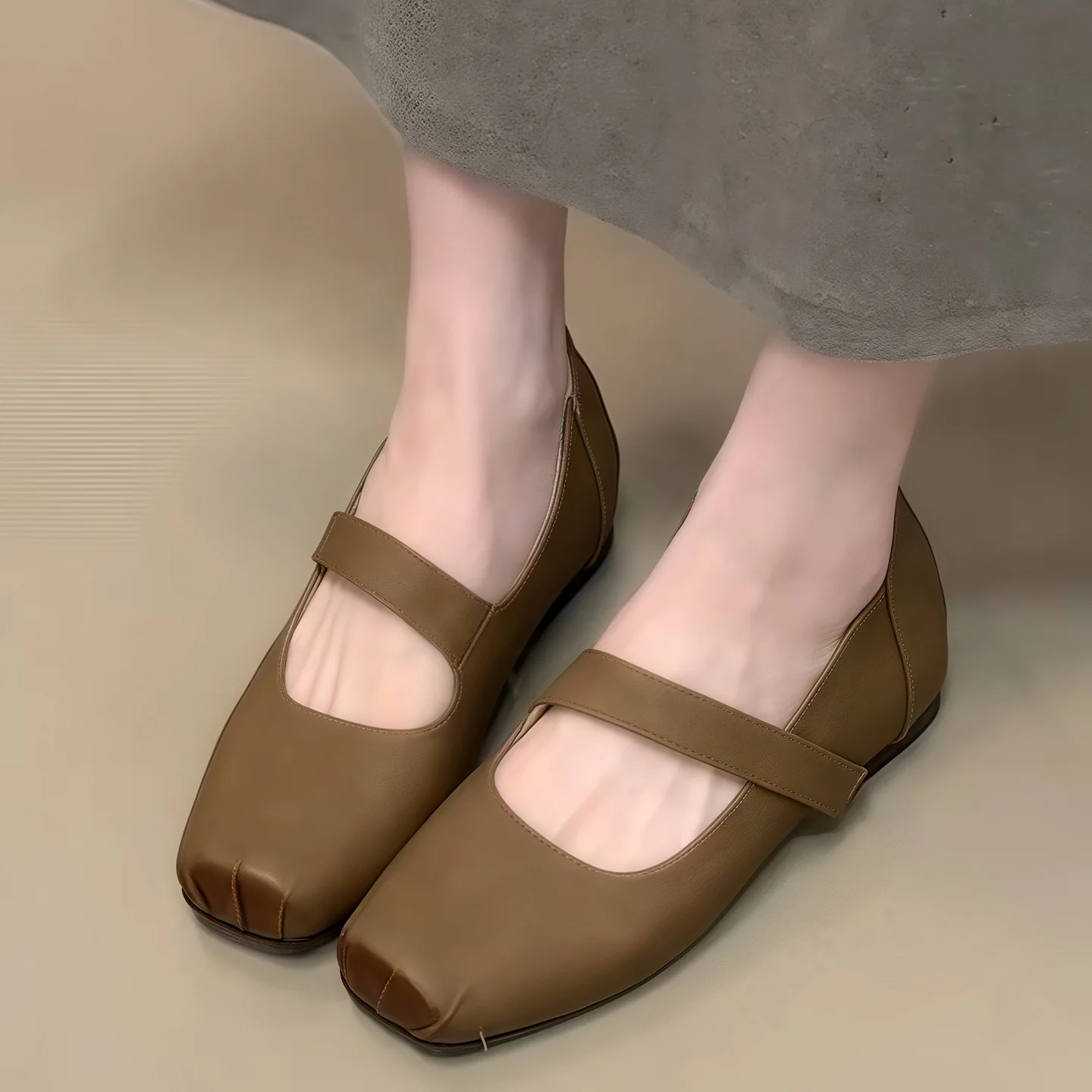 Damen Ballerinas mit verstellbarem Riemen und flexiblem Komfortfußbett Heidi Mode - Image 4