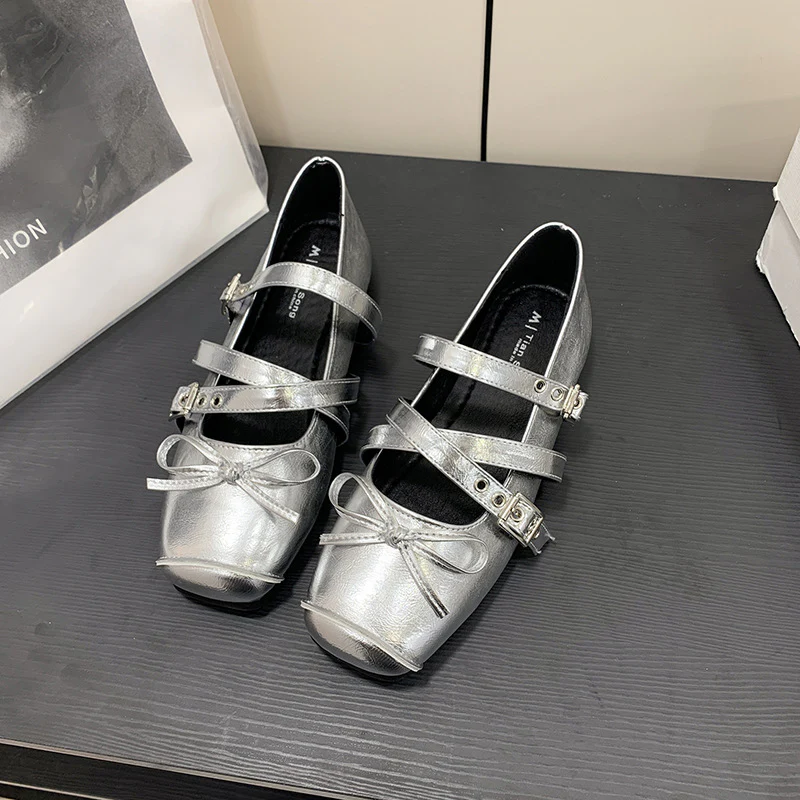 Damen Ballerinas mit verstellbarem Riemen und modischem Schleifendetail Heidi Mode - Image 3
