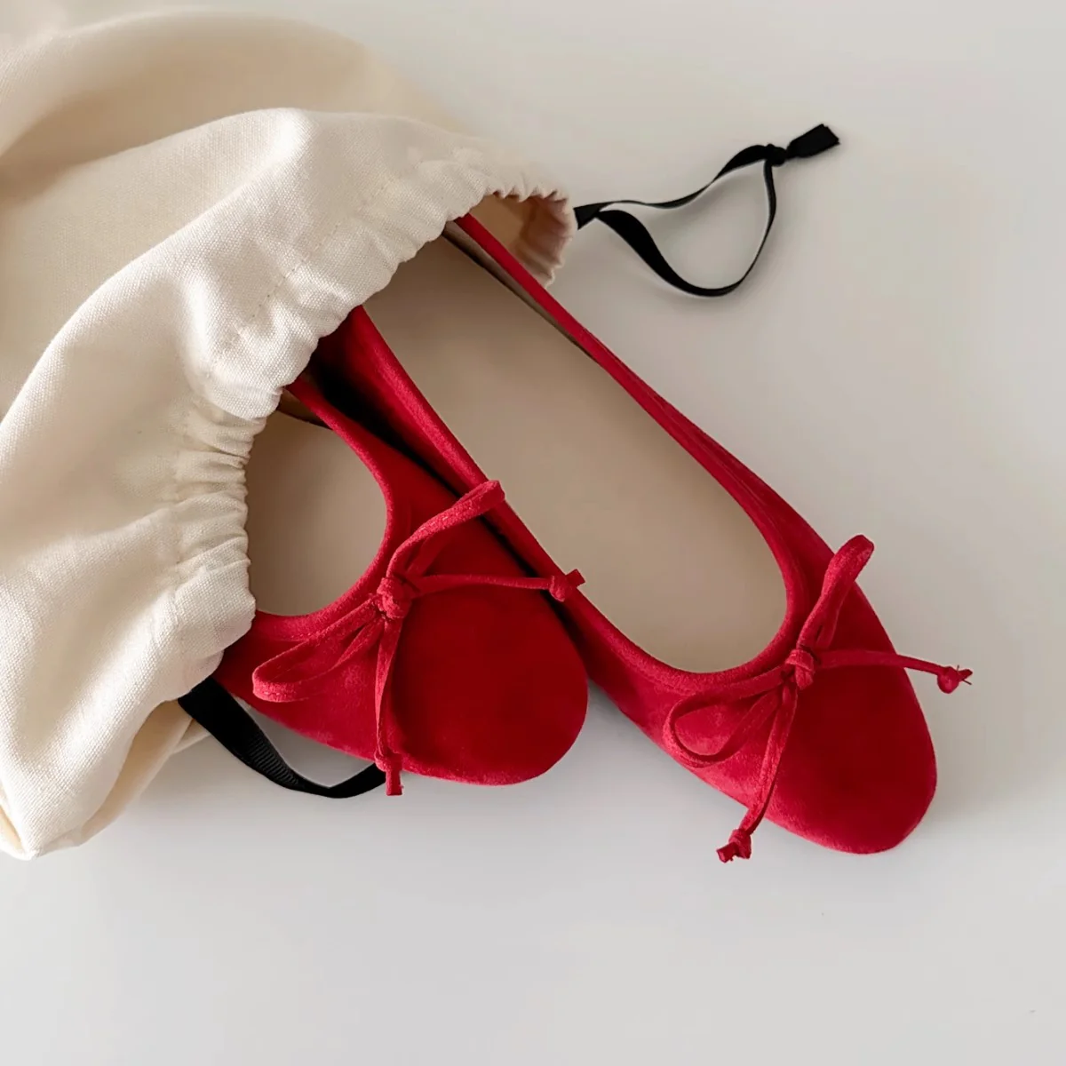 Damen Ballerinas mit zartem Schleifen-Detail und hochwertigem Wildleder Heidi Mode - Image 5