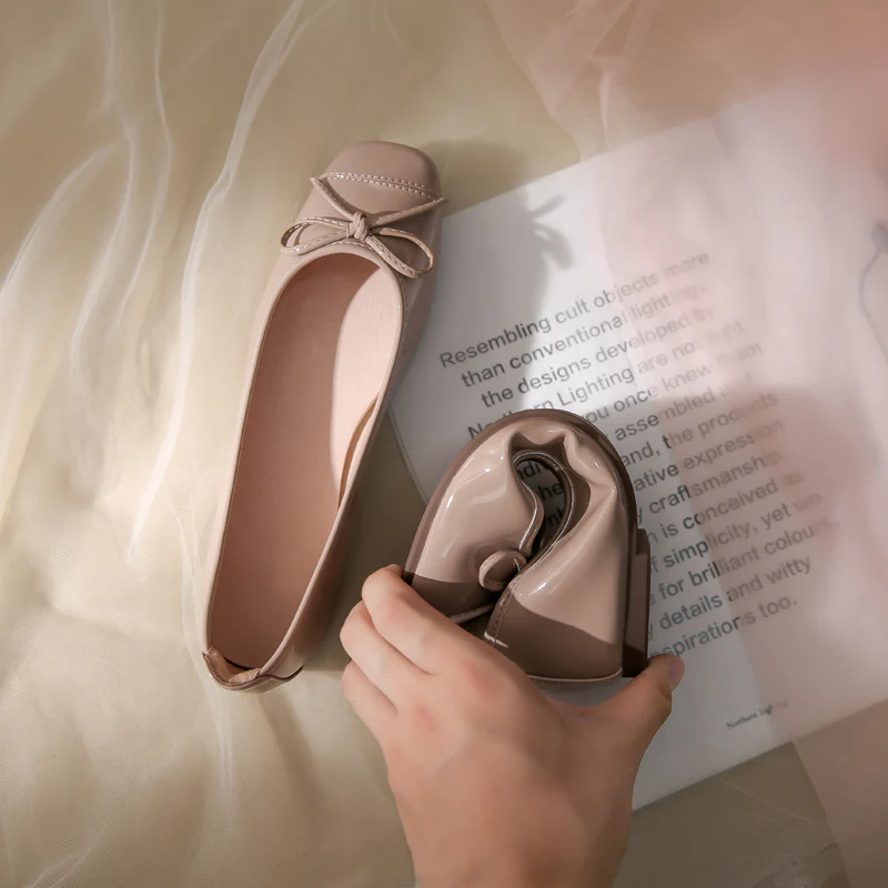 Damen Ballerinas mit zartem Schleifendetail und weichem Innenfutter Heidi Mode