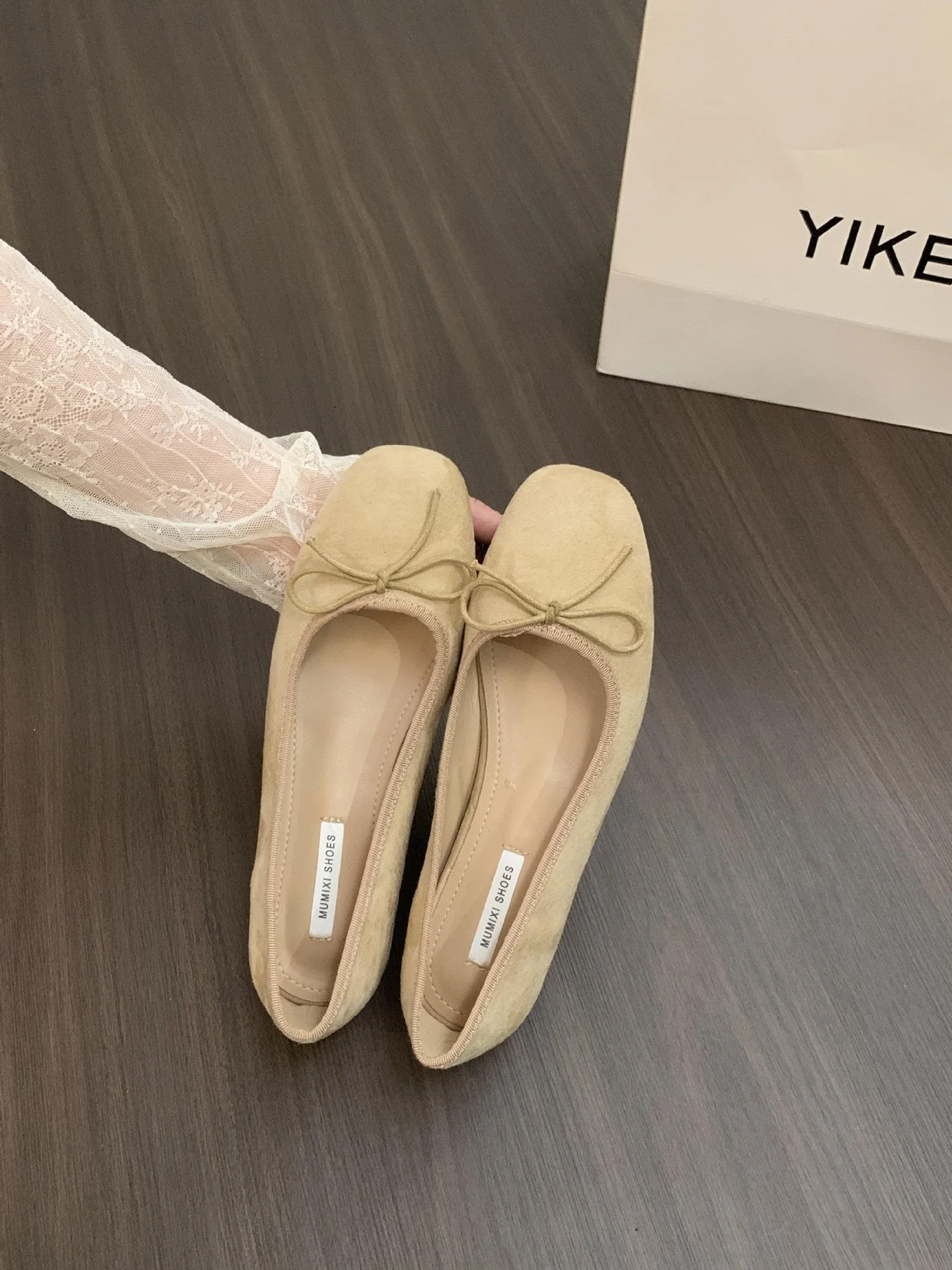 Damen Ballerinas mit Zierlichem Schleifendetail und Samtiger Oberflächenstruktur Heidi-Mode - Image 10