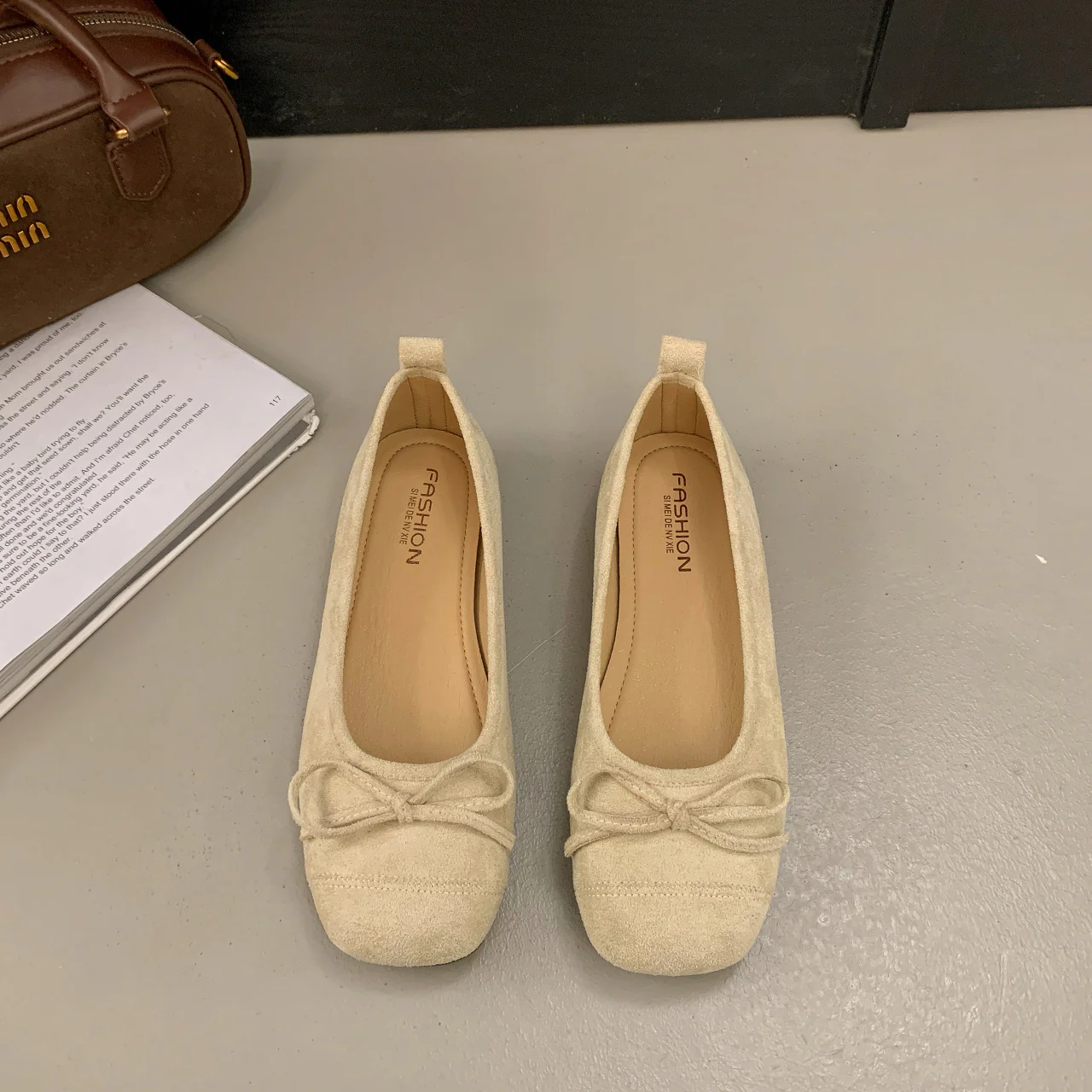 Damen Ballerinas mit zierlicher Schleifenverzierung und bequemer Ledersohle Heidi Mode - Image 2