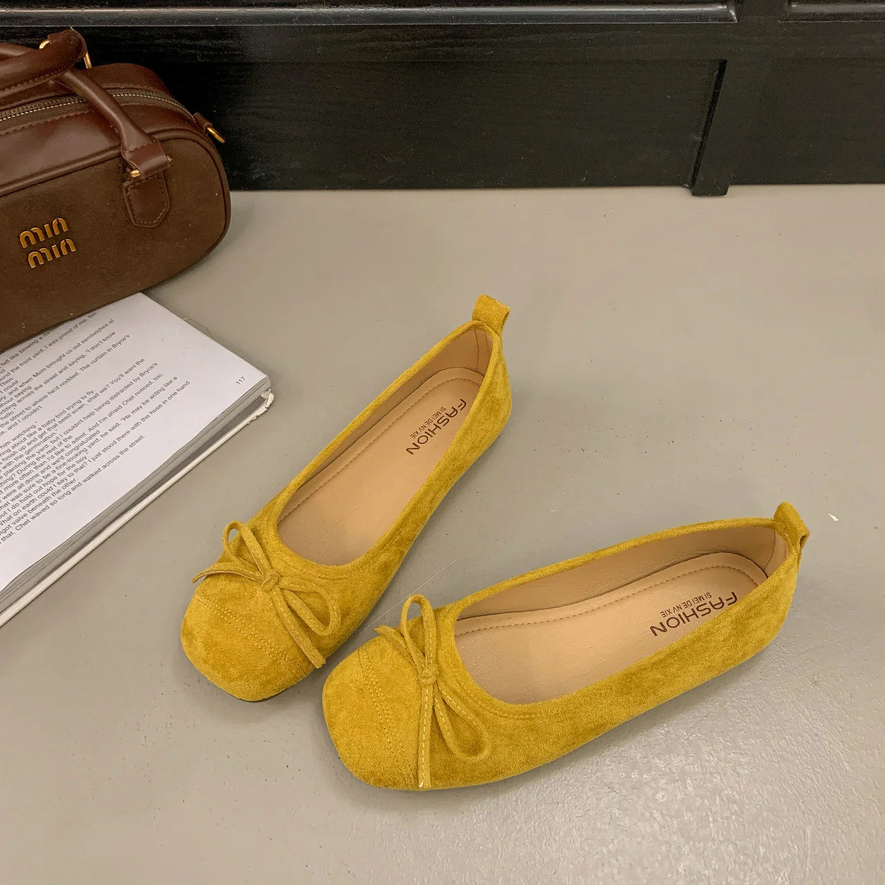 Damen Ballerinas mit zierlicher Schleifenverzierung und bequemer Ledersohle Heidi Mode - Image 3