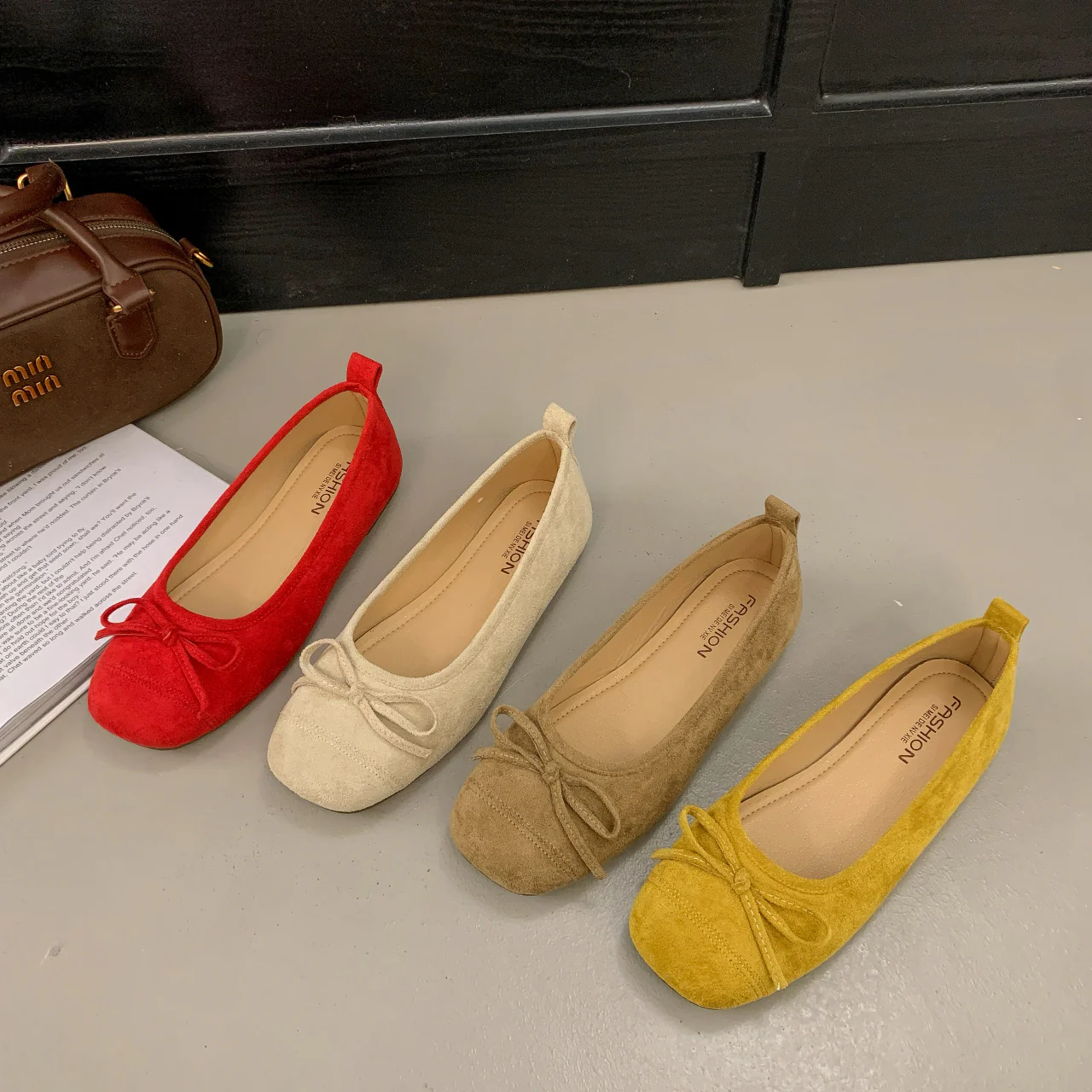 Damen Ballerinas mit zierlicher Schleifenverzierung und bequemer Ledersohle Heidi Mode - Image 4