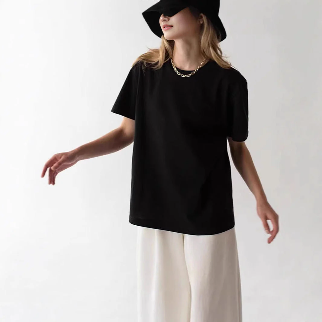 Damen Basic T-Shirt mit Hochwertiger Baumwollqualität und Lässigem Schnitt Heidi-Mode - Image 2
