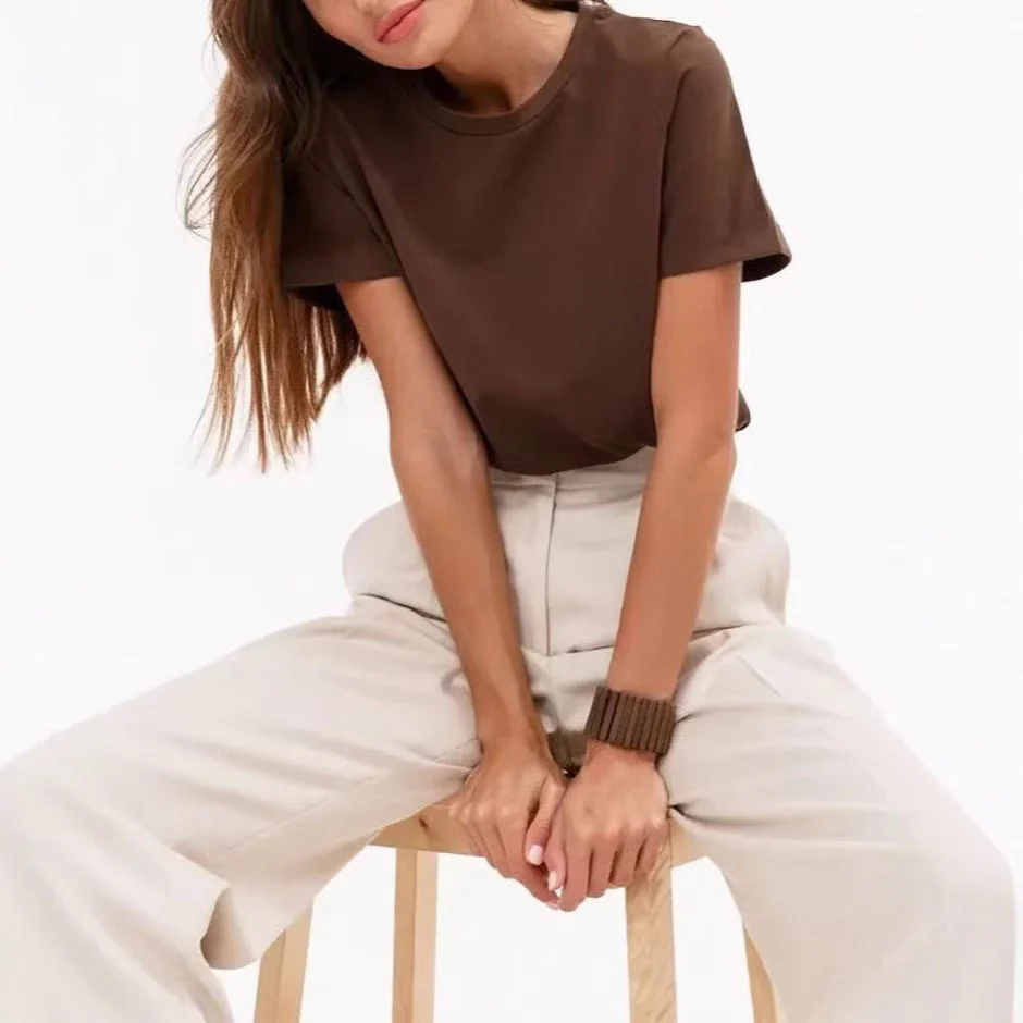 Damen Basic T-Shirt mit Hochwertiger Baumwollqualität und Lässigem Schnitt Heidi-Mode - Image 3