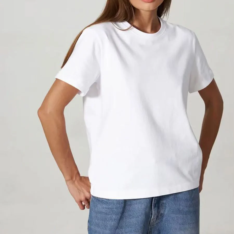 Damen Basic T-Shirt mit Hochwertiger Baumwollqualität und Lässigem Schnitt Heidi-Mode - Image 6
