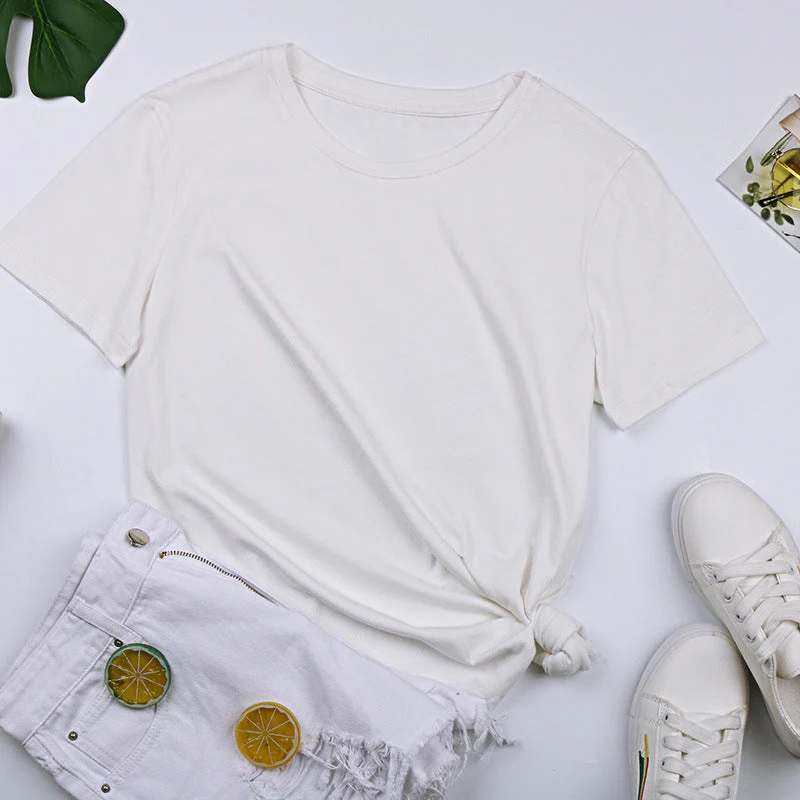 Damen Basic T-Shirt mit Lässigem Schnitt und Hochwertiger Baumwollqualität Heidi-Mode - Image 2