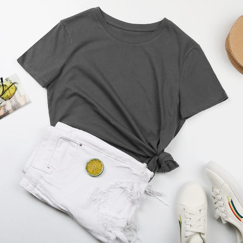 Damen Basic T-Shirt mit Lässigem Schnitt und Hochwertiger Baumwollqualität Heidi-Mode - Image 8