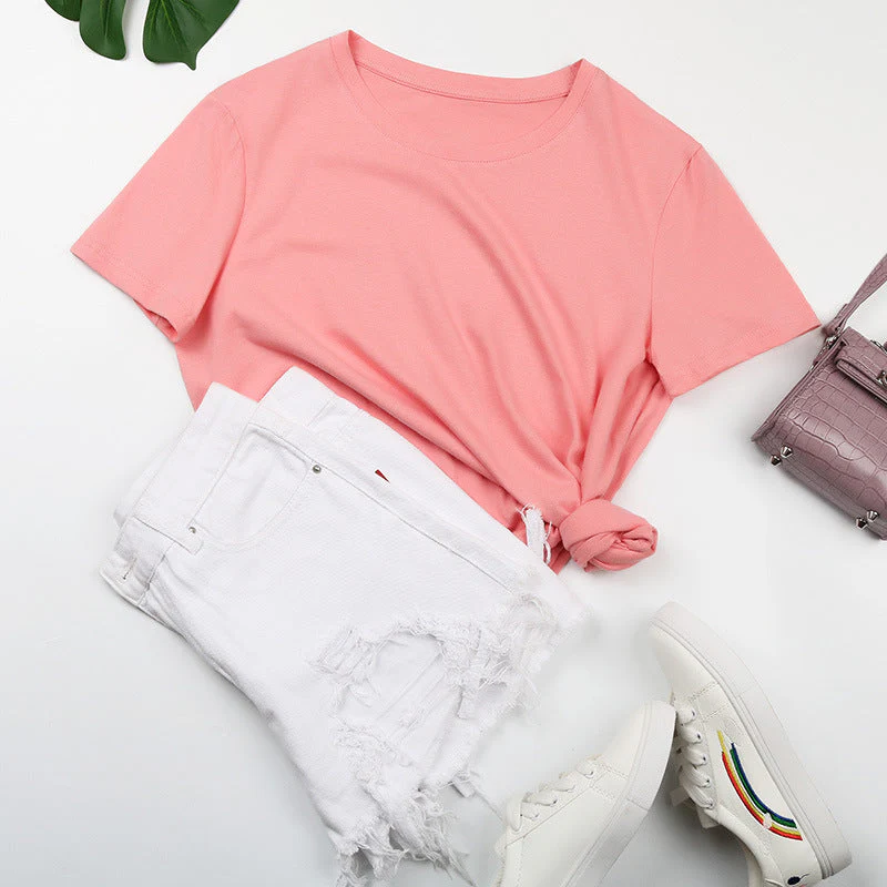 Damen Basic T-Shirt mit Lässigem Schnitt und Hochwertiger Baumwollqualität Heidi-Mode - Image 9
