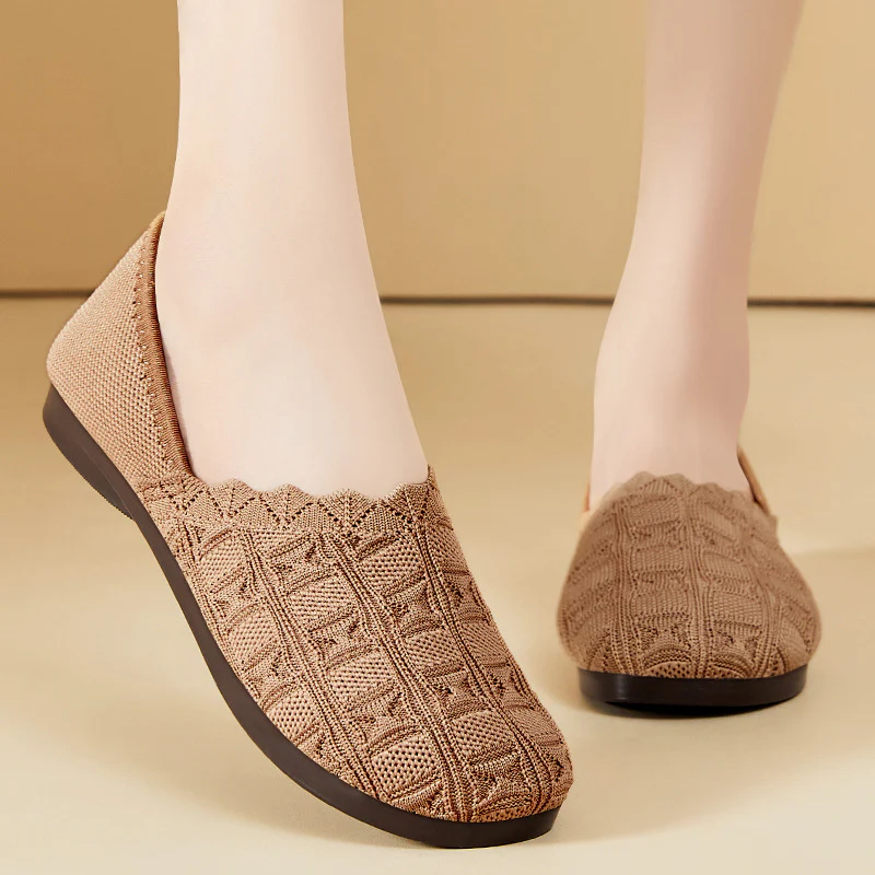Damen Bequeme Ballerinas aus atmungsaktivem Strickmaterial Heidi Mode - Image 3