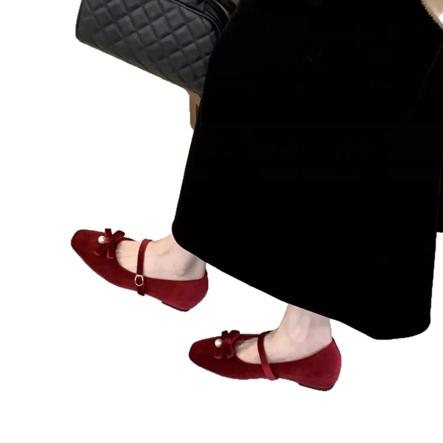 Damen bequeme Ballerinas mit dekorativem Riemen und Perlendetail Heidi Mode - Image 5