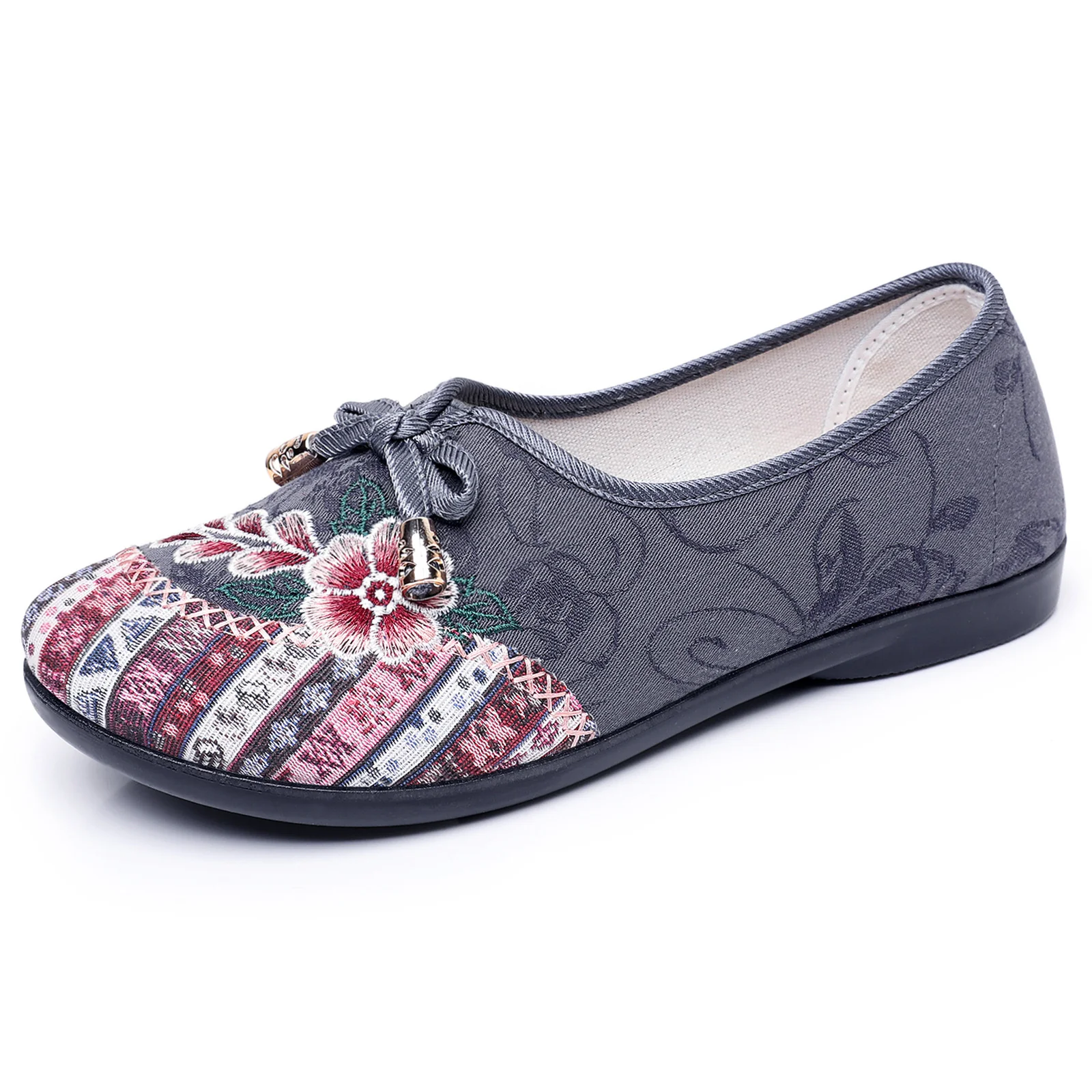 Damen Bequeme Ballerinas mit floralem Design und elastischem Einstieg Heidi Mode - Image 5