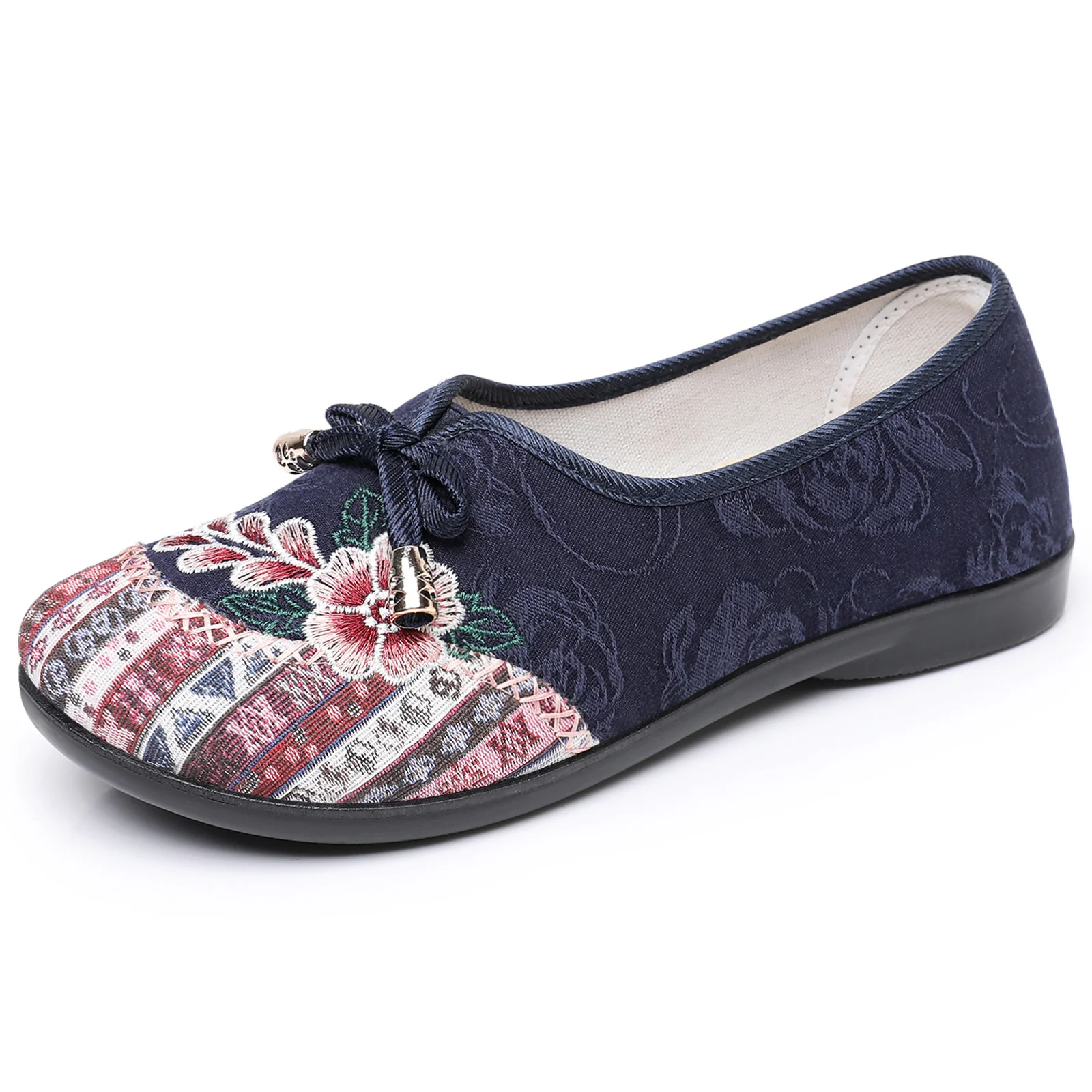 Damen Bequeme Ballerinas mit floralem Design und elastischem Einstieg Heidi Mode - Image 8