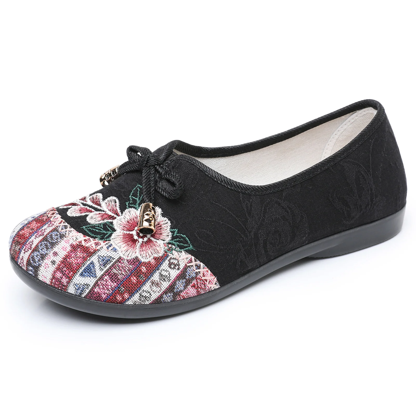 Damen Bequeme Ballerinas mit floralem Design und elastischem Einstieg Heidi Mode - Image 9