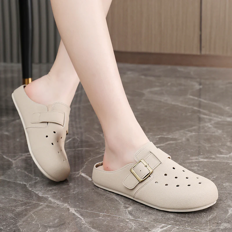 Damen Bequeme Clogs mit modischem Riemen und atmungsaktiver Obermaterialstruktur Heidi Mode - Image 3