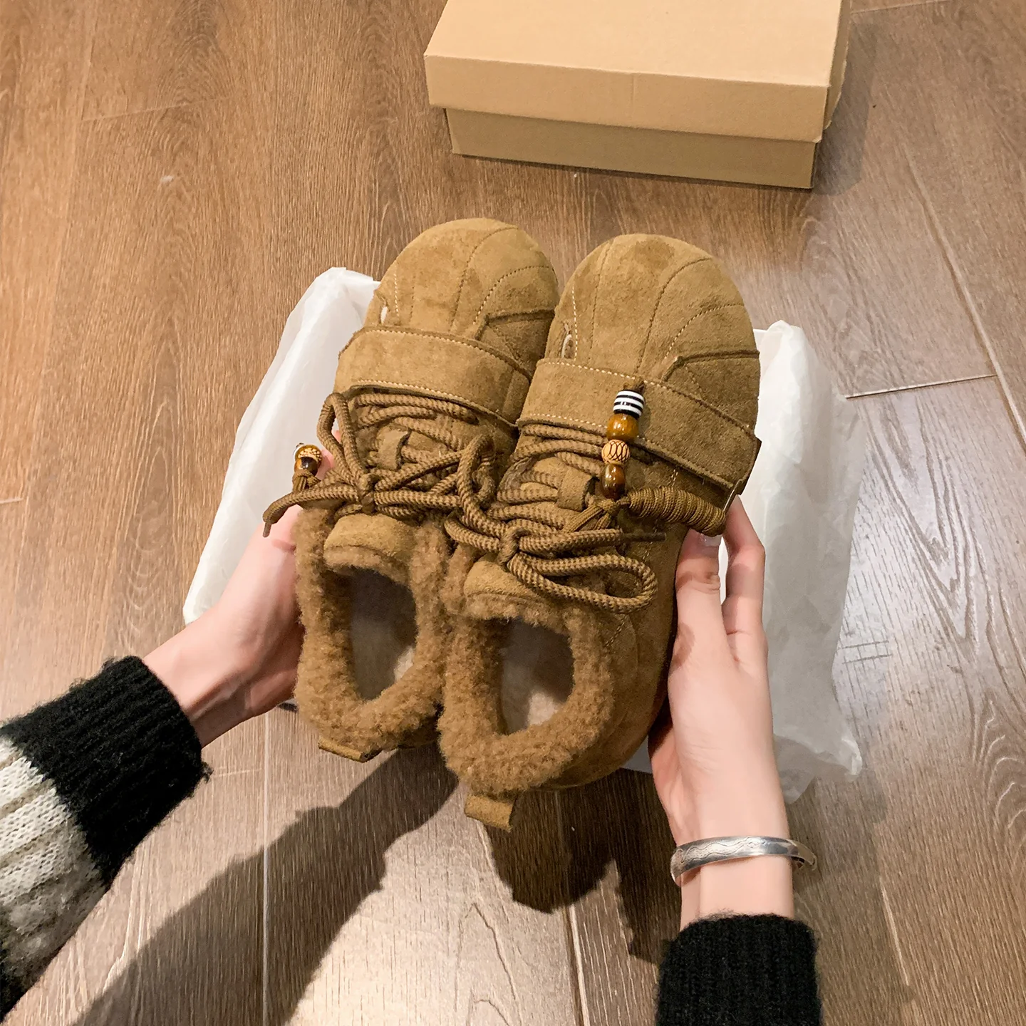 Damen Bequeme Fleece-Sneaker mit flauschigem Innenfutter Heidi Mode - Image 2
