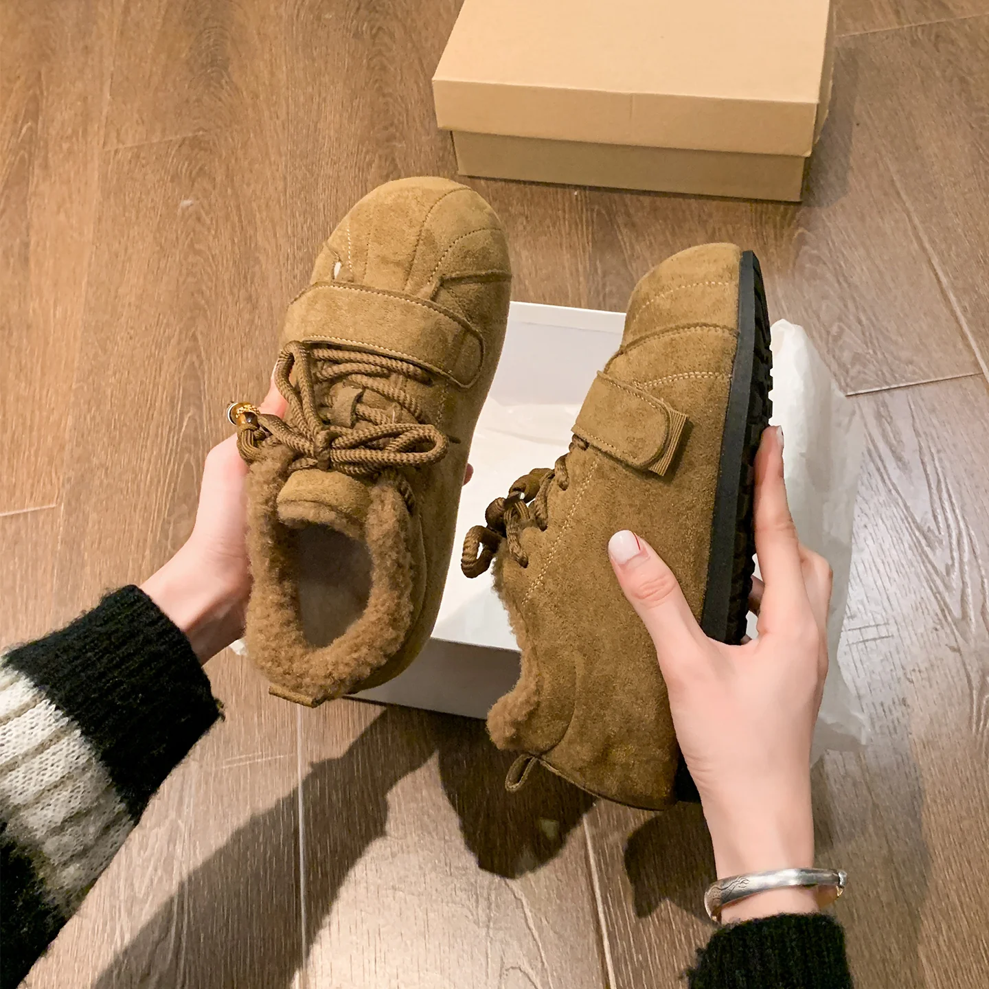 Damen Bequeme Fleece-Sneaker mit flauschigem Innenfutter Heidi Mode - Image 3