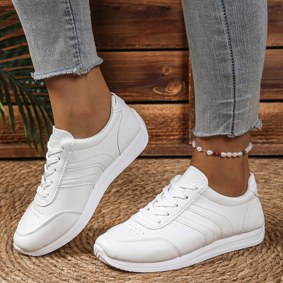 Damen Bequeme Freizeitsneaker mit atmungsaktiver Oberflächenstruktur Heidi Mode - Image 6