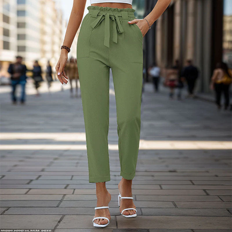 Damen Bequeme High-Waist Pants mit Taillengürtel Heidi-Mode - Image 10