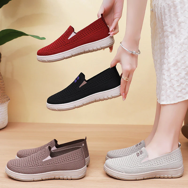 Damen Bequeme Komfort-Sneakers mit atmungsaktivem Strickdesign Heidi Mode - Image 3