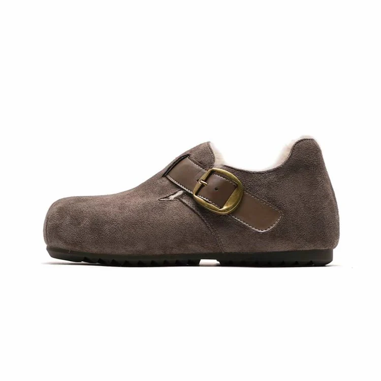 Damen Bequeme Lederschuhe mit modischer Knopfdetail Heidi Mode - Image 8