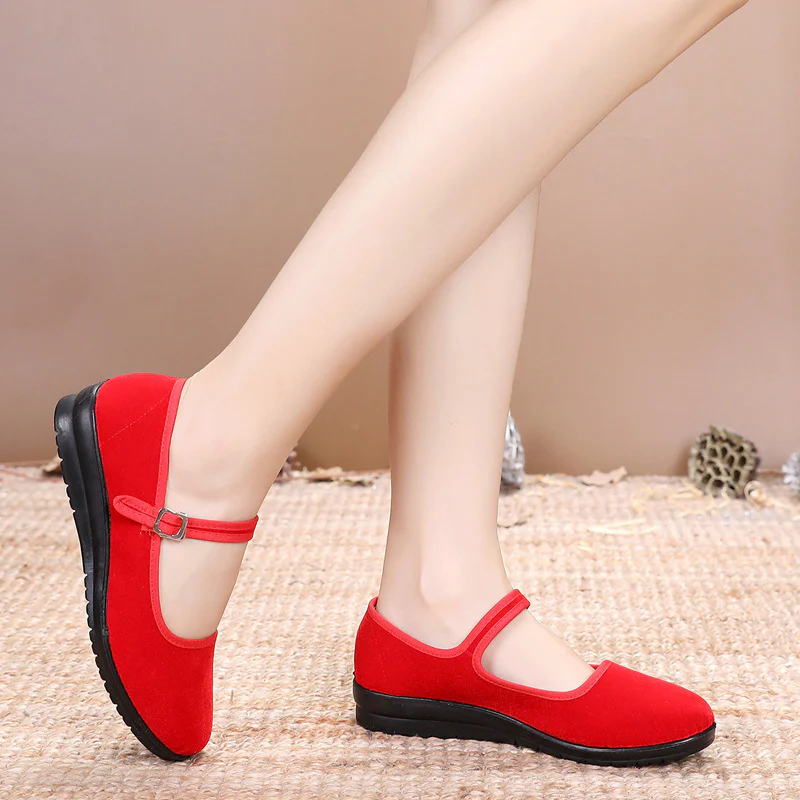 Damen Bequeme Mary Jane Schuhe mit verstellbarem Riemen Heidi Mode - Image 2