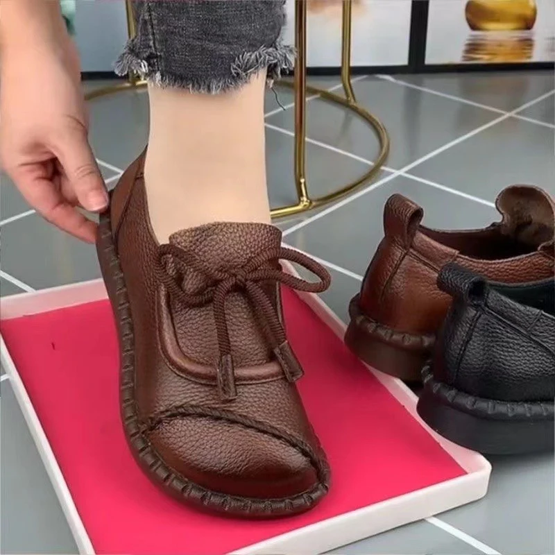 Damen Bequeme Mokassins mit Kunstleder und individueller Schnürung Heidi Mode - Image 2