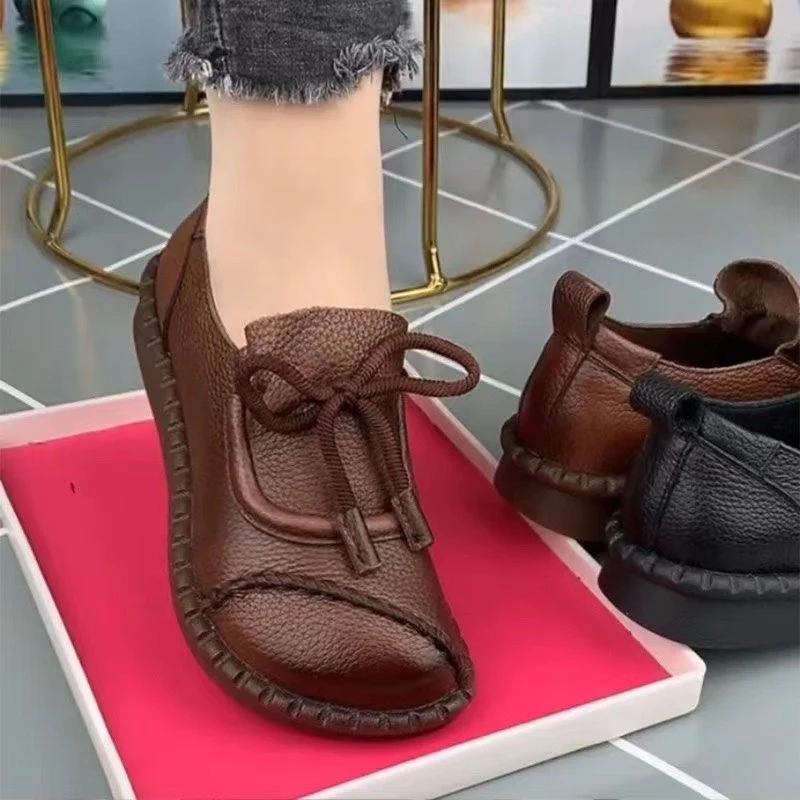 Damen Bequeme Mokassins mit Kunstleder und individueller Schnürung Heidi Mode - Image 3