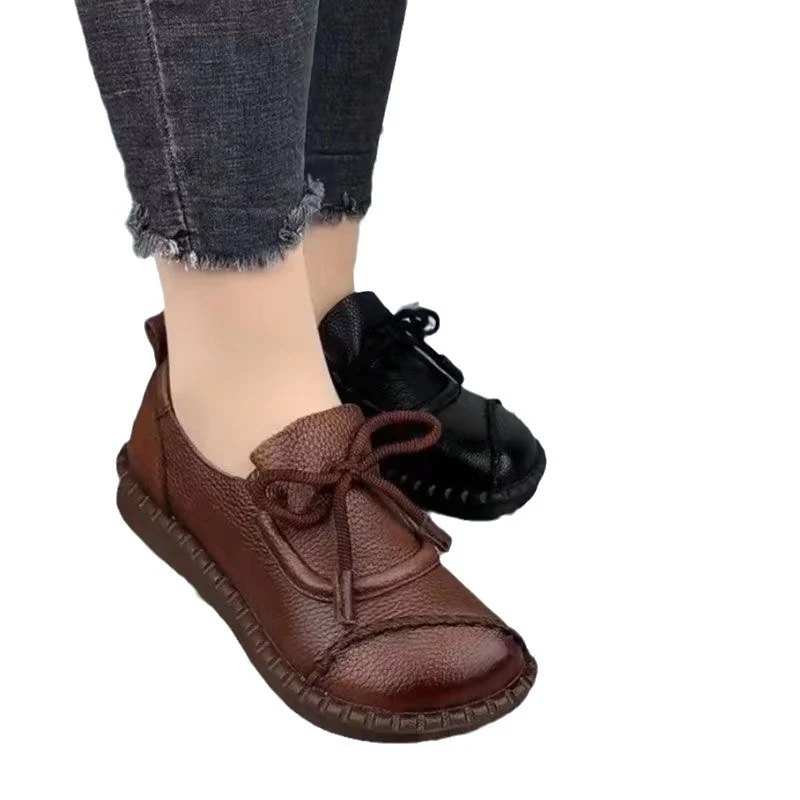 Damen Bequeme Mokassins mit Kunstleder und individueller Schnürung Heidi Mode - Image 5