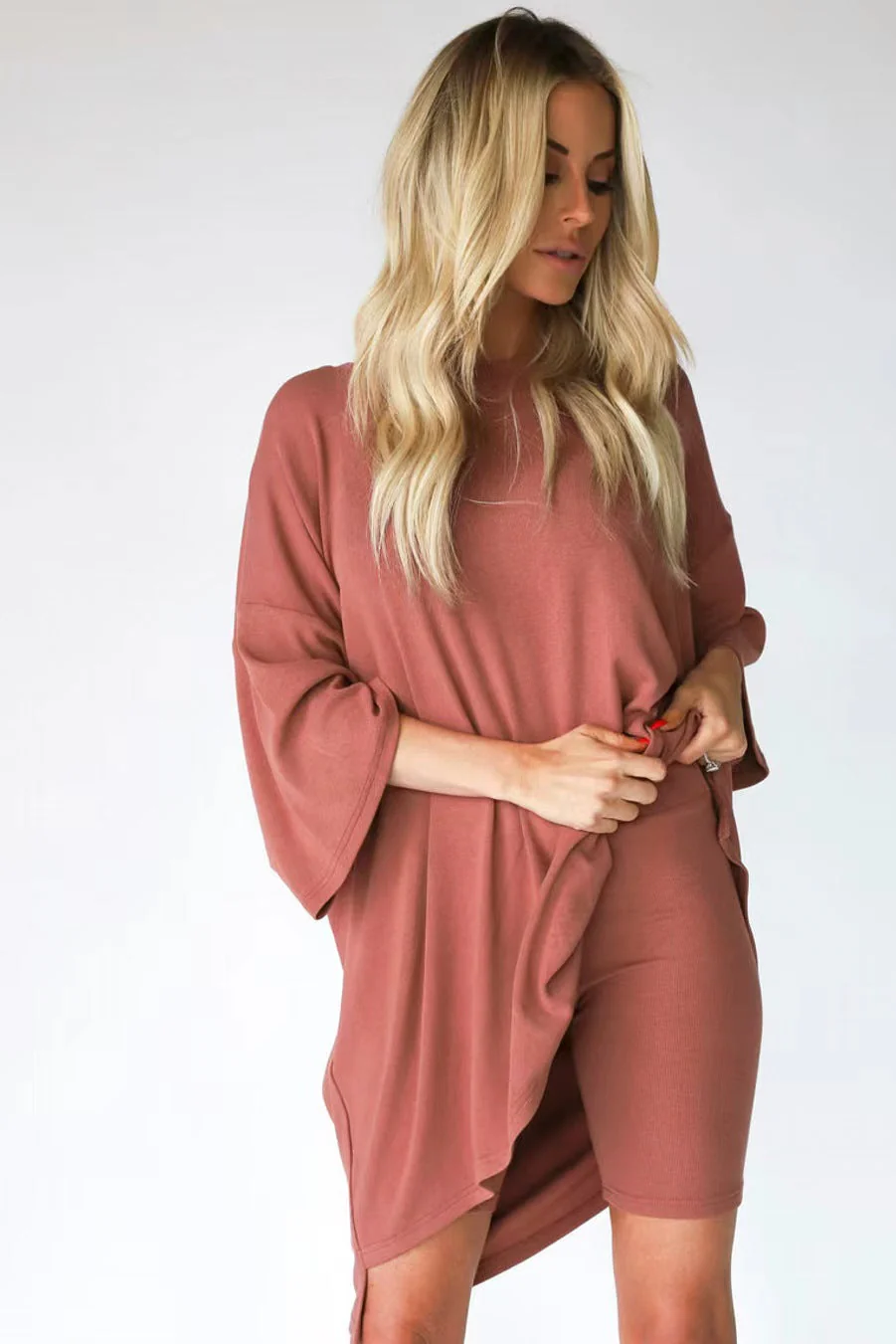 Damen Bequeme Oversize-Bluse mit Tiefem V-Ausschnitt Heidi-Mode - Image 5