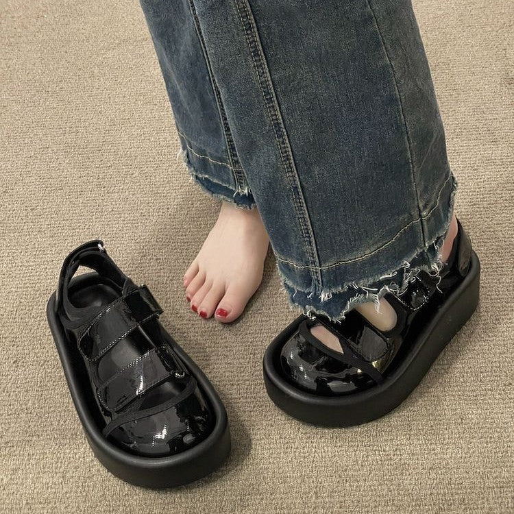 Damen bequeme Plateau-Sandalen mit verstellbaren Klettverschlüssen und rutschfester Sohle Heidi Mode - Image 3