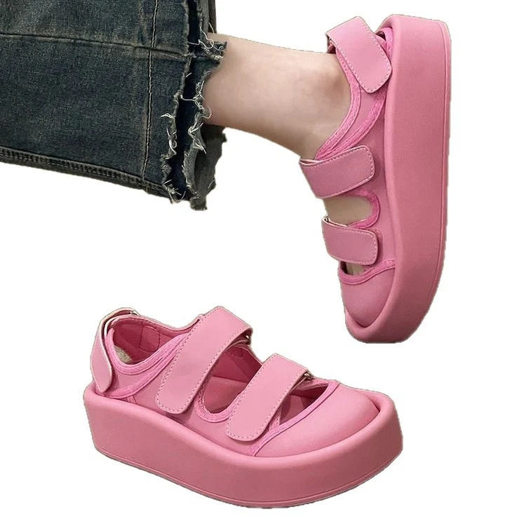 Damen bequeme Plateau-Sandalen mit verstellbaren Klettverschlüssen und rutschfester Sohle Heidi Mode - Image 5