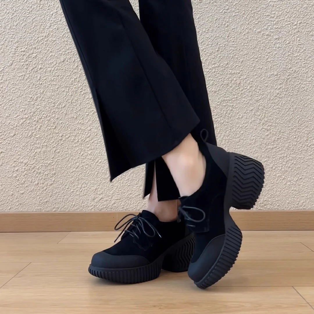 Damen bequeme Plateau-Schnürschuhe mit robustem Sohlenprofil und trendigem Design Heidi Mode - Image 4