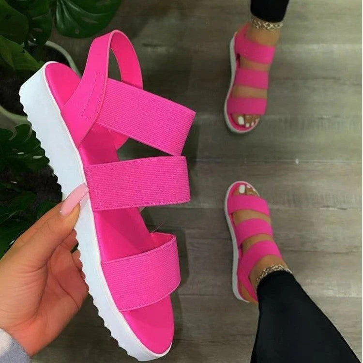 Damen Bequeme Riemensandalen mit Breiten Elastischen Riemen und Flexibler Sohle Heidi-Mode - Image 6