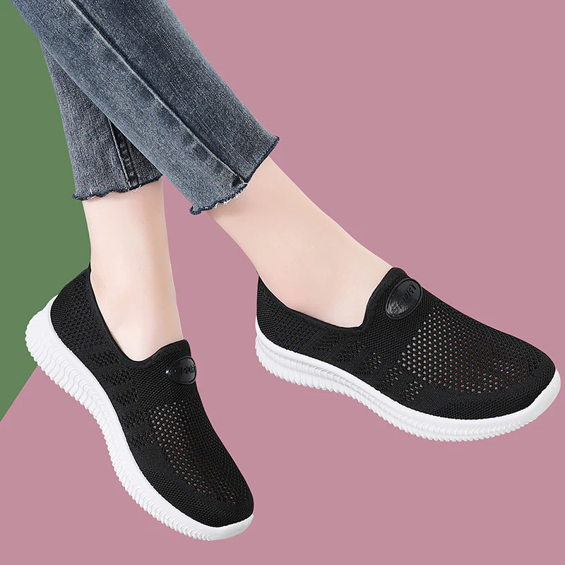 Damen Bequeme Slip-On Freizeitschuhe mit atmungsaktivem Obermaterial Heidi Mode - Image 4