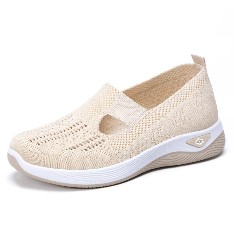 Damen Bequeme Slip-On Freizeitschuhe mit atmungsaktivem Strickoberteil Heidi Mode - Image 11
