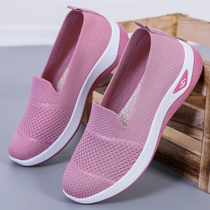 Damen Bequeme Slip-On Freizeitschuhe mit luftdurchlässigem Strickoberteil Heidi Mode - Image 3