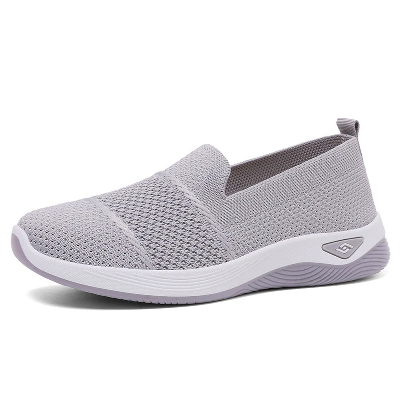 Damen Bequeme Slip-On Freizeitschuhe mit luftdurchlässigem Strickoberteil Heidi Mode - Image 9