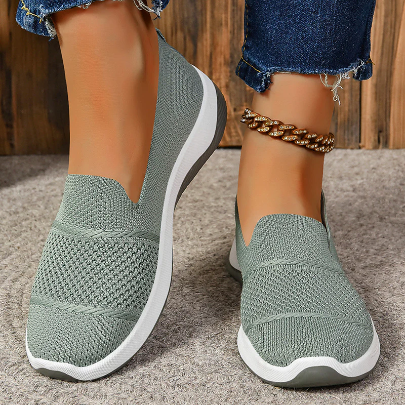 Damen Bequeme Slip-On Schuhe mit atmungsaktivem Strickdesign Heidi Mode - Image 2