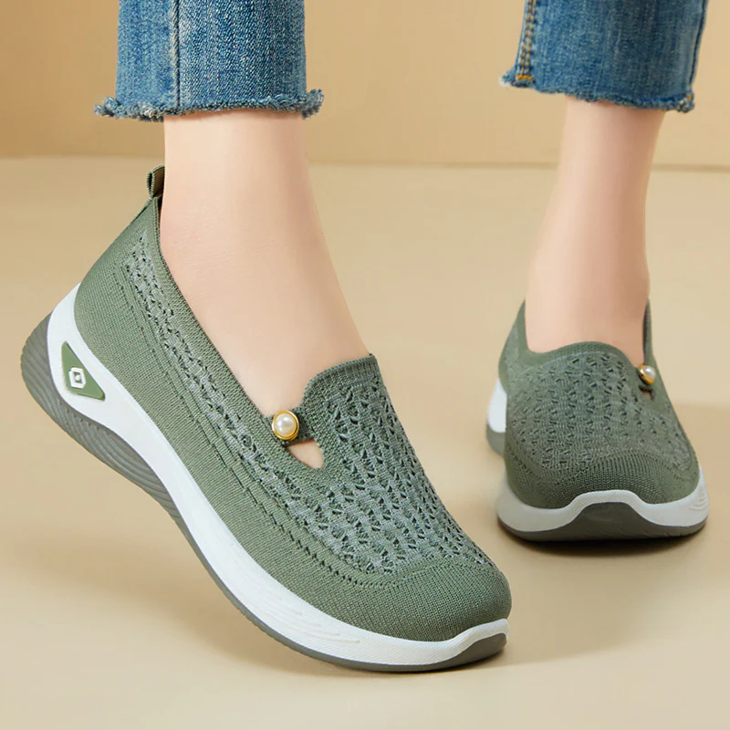Damen Bequeme Slip-On Schuhe mit luftiger Strickoberfläche Heidi Mode - Image 3