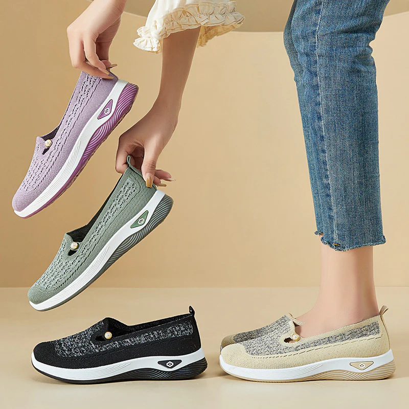 Damen Bequeme Slip-On Schuhe mit luftiger Strickoberfläche Heidi Mode - Image 4