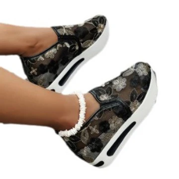 Damen Bequeme Slip-On Sneaker mit glitzerndem Design und atmungsaktiver Oberflächenstruktur Heidi Mode - Image 5