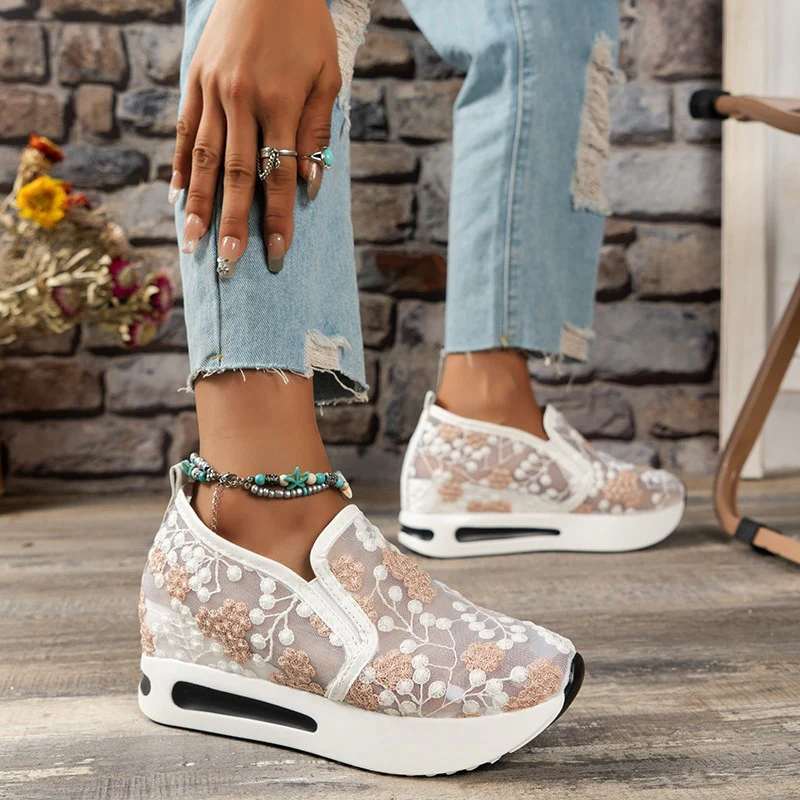 Damen Bequeme Slip-On Sneaker mit glitzerndem Design und atmungsaktiver Oberflächenstruktur Heidi Mode - Image 6