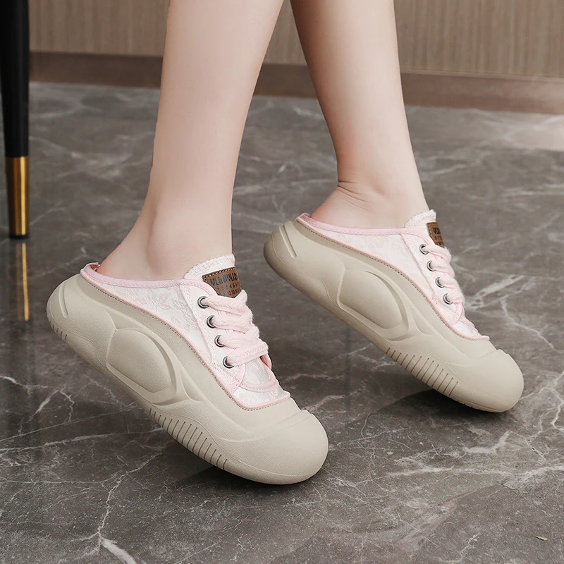 Damen bequeme Slip-On Sneaker mit modischem Blumenmuster und stoßdämpfender Sohle Heidi Mode - Image 3